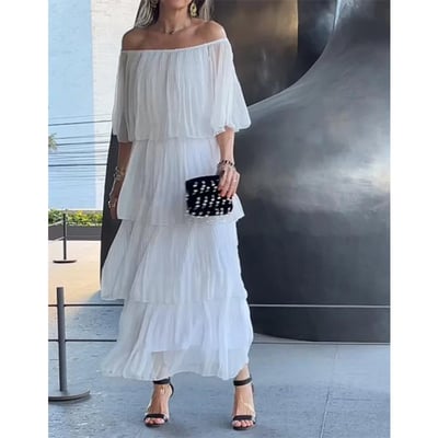 🔥Free Shipping for a limited time👗Ladies Elegant Dress Chiffon Cake Maxi Dress