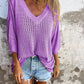 V-neck Hollow Knitted Top (Buy 2 Free Shipping)