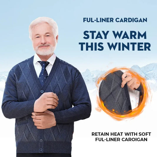 Men's Casual Thermal Plush Cardigan -Nice Gift for Father!