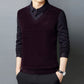 Nice Gift! Men's Faux Plush Shirt&Sweater Fake 2-piece Top