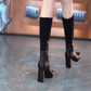 Fashion Stretch Knitted High Chunky Heel Boots for Women