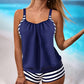 Women's Loose Printed Tankini Top with Shorts Swimsuits