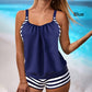 Women's Loose Printed Tankini Top with Shorts Swimsuits