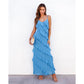 👗Spaghetti Strap Split Hem Ruffle Slim Dress🌷