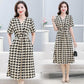 Women's Elegant V-neck Drawstring Waist Dress（50% OFF）
