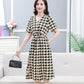 Women's Elegant V-neck Drawstring Waist Dress（50% OFF）