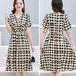 Women's Elegant V-neck Drawstring Waist Dress（50% OFF）