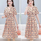 Women's Elegant V-neck Drawstring Waist Dress（50% OFF）