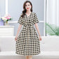 Women's Elegant V-neck Drawstring Waist Dress（50% OFF）