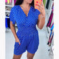 💕SUMMER SALE 49% OFF💕Polka Dot V-Neck One-piece Shorts Jumpsuit