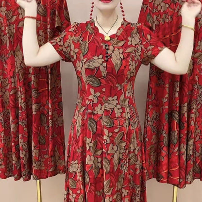 Women's Graceful Floral Printed Dress（50% OFF）