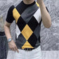 Chic Contrast Diamond-Shape Top for Plus Size Men（50% OFF）