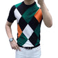 Chic Contrast Diamond-Shape Top for Plus Size Men（50% OFF）