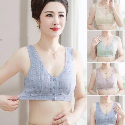 Women’s Wireless Support Front Closure Cotton Bra with Plus Size