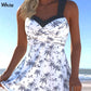Women's Floral Print Strap Swimdress 2-Piece Set