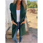 Lapel Collar Casual Long-Sleeved Open-Front Sweater