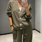 🔥Hot sale🔥Women's Knitted Buttoned Jacket and Pants Two-piece Set