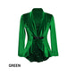 Sequined Buttoned Patchwork Long-Sleeve Top