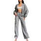 🍂Autumn discount 50%🍂Women's Long Sleeve Zip Coat Drawstring Sweatpants 2-Piece Sets