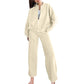 🍂Autumn discount 50%🍂Women's Long Sleeve Zip Coat Drawstring Sweatpants 2-Piece Sets