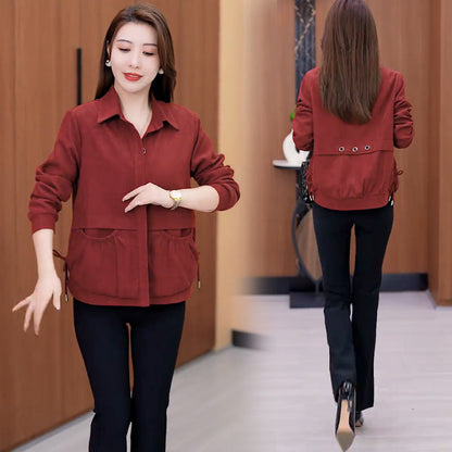 Women’s Casual Lapel Button Short Jacket