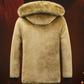 Men's Plush-Lined Thick Winter Jacket with Removable Hood