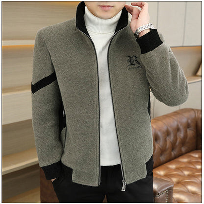 Men's Faux Wool Casual Zipper Jacket