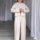 Women’s Solid Color Jacket and Loose Pants 2-Piece Set