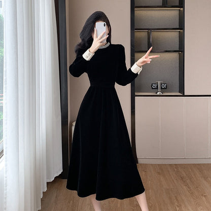 Women’s Elegant Round Neck Long Sleeve Dress