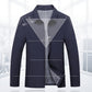 Men's Classic Business Lapel Collar Zip-Up Jacket