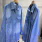 Women's Button Down Denim Shirt with Rhinestones