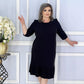 Elegant Round Neck Hem Pleated Dress