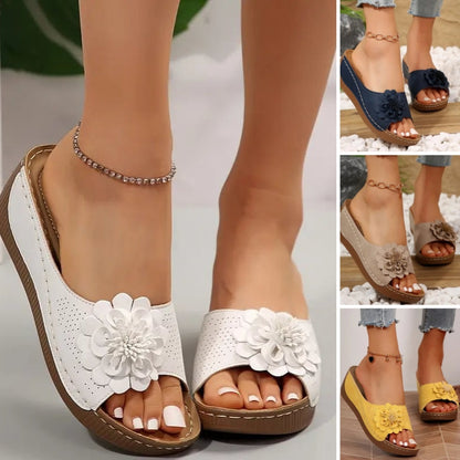 Women's Comfort Flower Slip-On Sandals