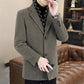 🧥Chaqueta de tweed de invierno con solapa con muescas y forro de plumón de pato blanco para hombre