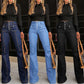 Jeans acampanados de cintura alta de moda para mujer