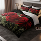 Romantic Red Rose Floral Duvet Cover Set