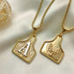 Unisex Gold-Plated Initial Letter Pendant Necklace