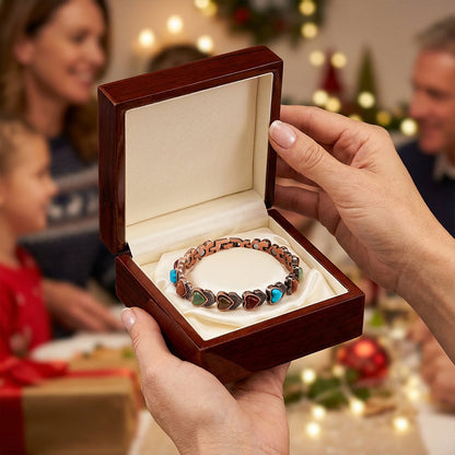 Antique Copper Finish Magnetic Stone Bracelet