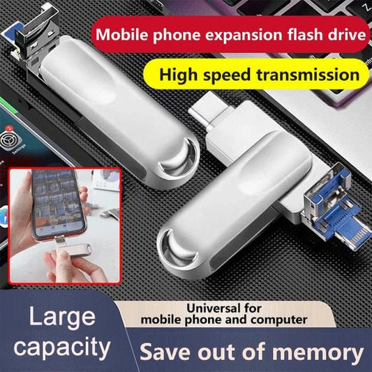 Multifunctional Large-capacity 4-in-1 Mobile Phone Expansion Flash Drive