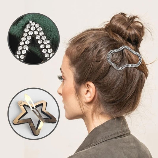 Rhinestone Bling Snap Hair Clip Barrettes（50% OFF）