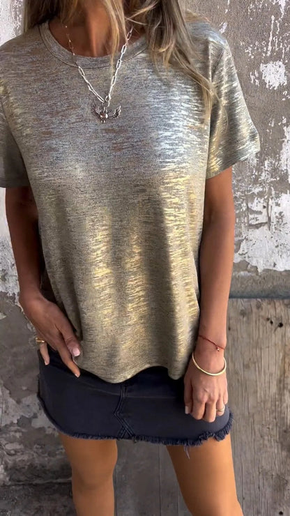 🔥New Hot Sale 🔥Gold Foil Short-sleeved T-shirt