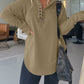 HALF NECK THUMBHOLE CUFF PULLOVER SWEATSHIRT