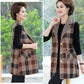 [warm gift] Women’s elegant Lapel Mid-Length Plaid Vest