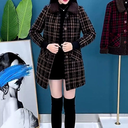 [Women’s Gift] Women's Plush Thick Mid Length Jacket Coat