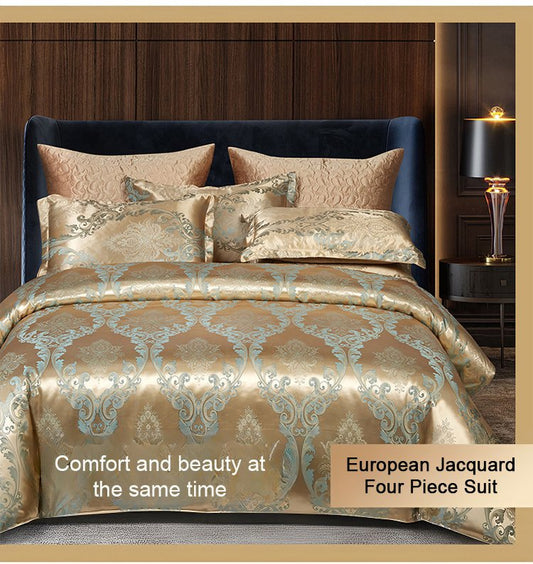 ✨50% off Christmas promotion✨European luxury satin jacquard four-piece set