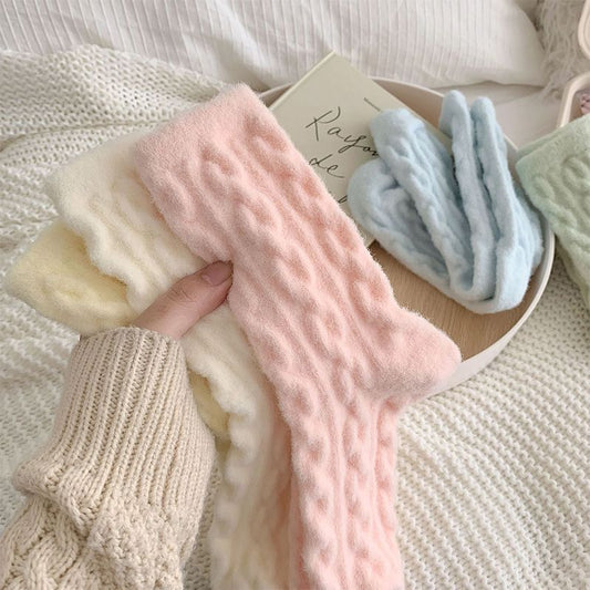 🎅🎄Christmas Sale🥳 Soft Waxy Macaron Color Thermal Socks for Women - Great Gift