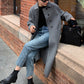 [Best Gift For Her] Women's Double-Faced Faux Wool Tweed Long Coat