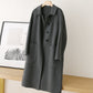 [Best Gift For Her] Women's Double-Faced Faux Wool Tweed Long Coat