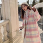🔥👸Woman’s Plaid Synthetic Wool Loose Fit Long Coat(40%OFF)