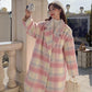 🔥👸Woman’s Plaid Synthetic Wool Loose Fit Long Coat(40%OFF)